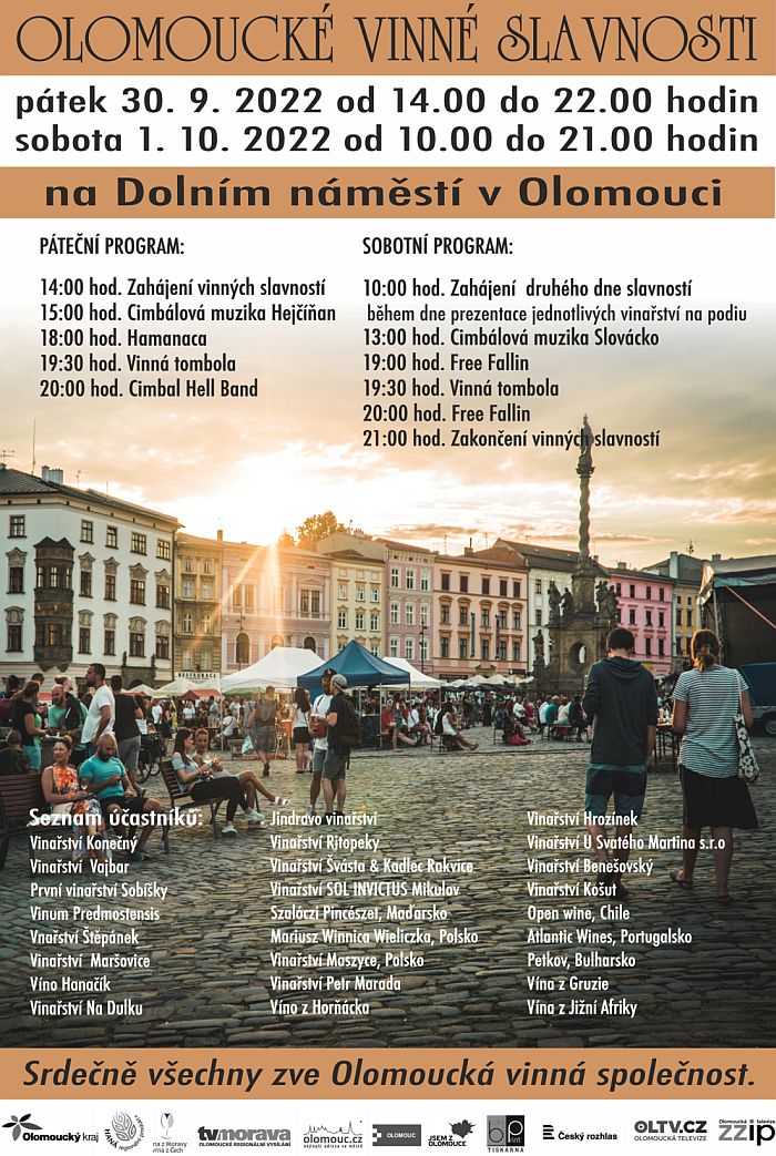 Vinné slavnosti Olomouc září - říjen 2022